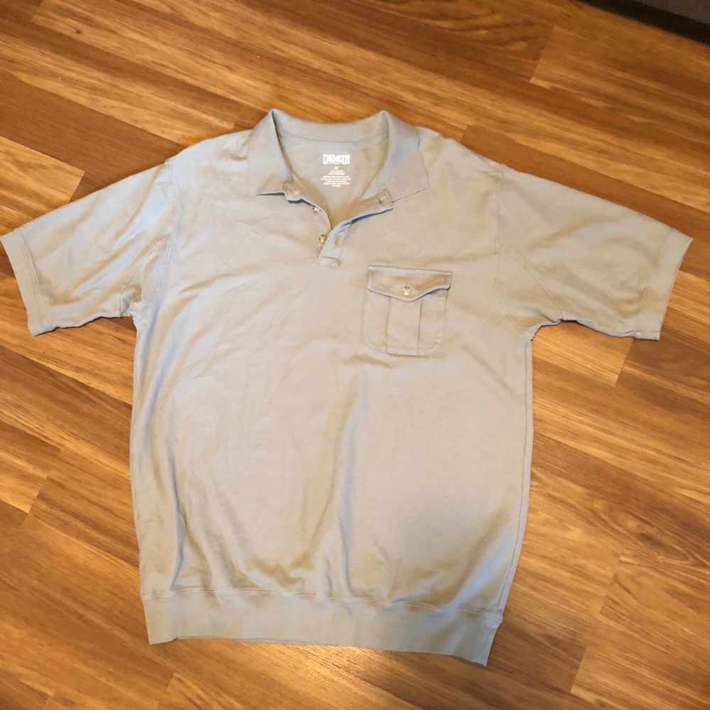 Duluth Gray Polo Easy Fitting Banded Bottom LT